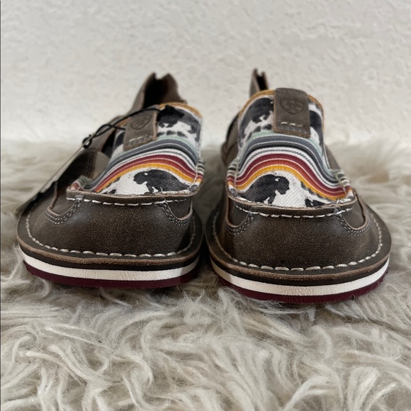 ARIAT BUFFALO PRINT CASUAL VAMP CRUISER SHOES SLIP ON- MOC TOE Size 8 NEW - Picture 3 of 12